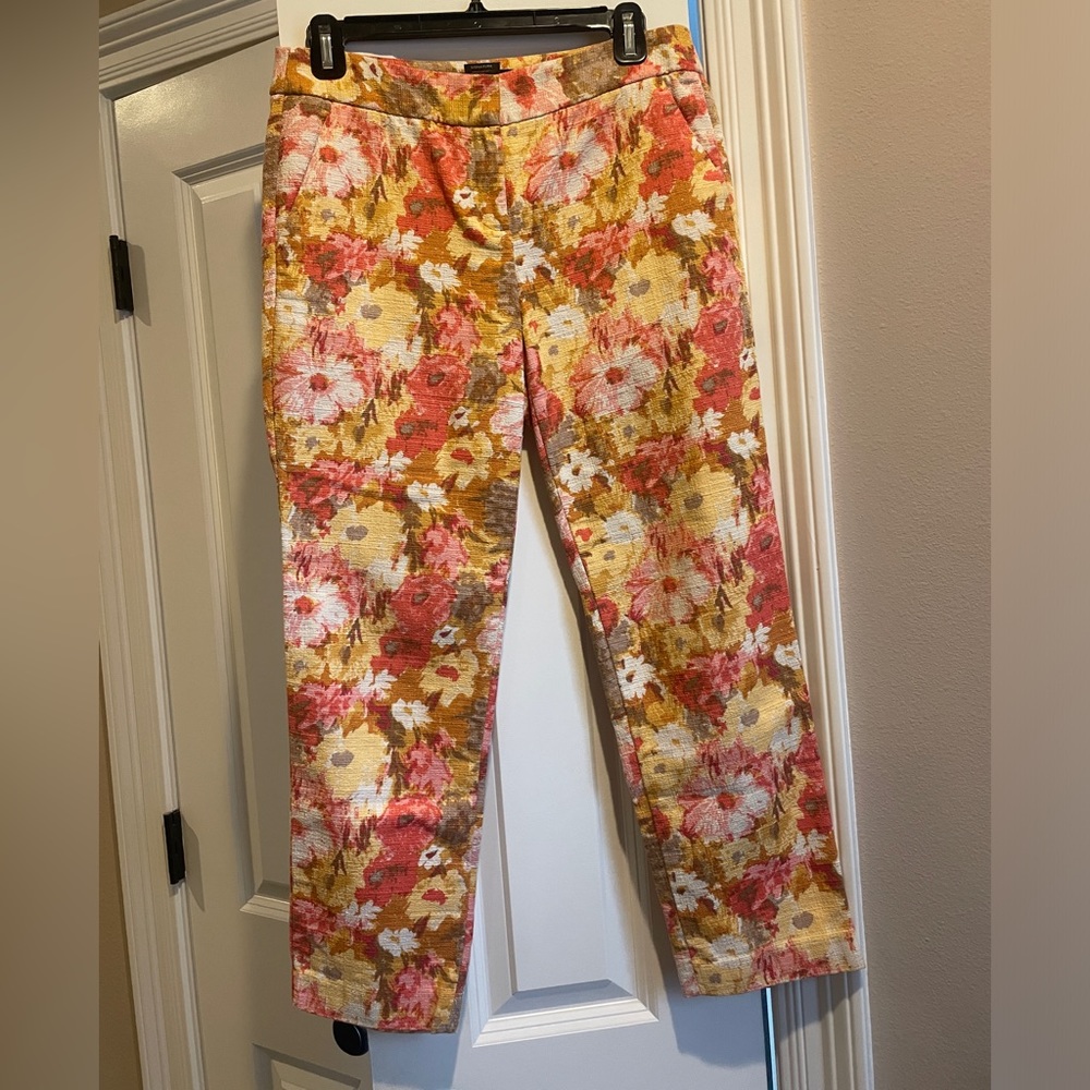 Talbots Floral Ankle Pants 4P Petite